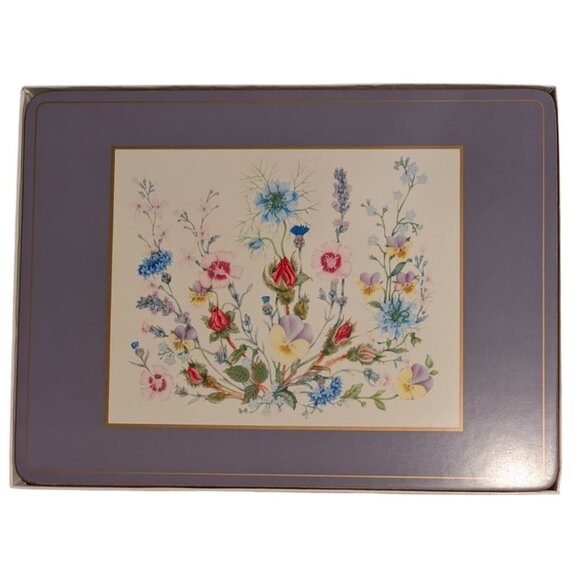 Aynsley Wild Tudor 12" X 9" Placemat Set of 6 Flower Design acrylic - Picture 1 of 14